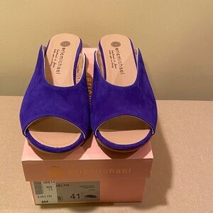 Eric Michael Purple Open-Toe Mules